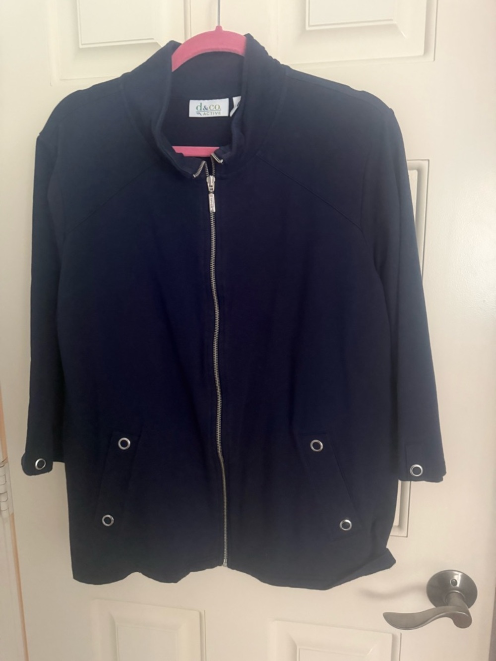 d&co Active Navy Zip-Up Utility Jacket